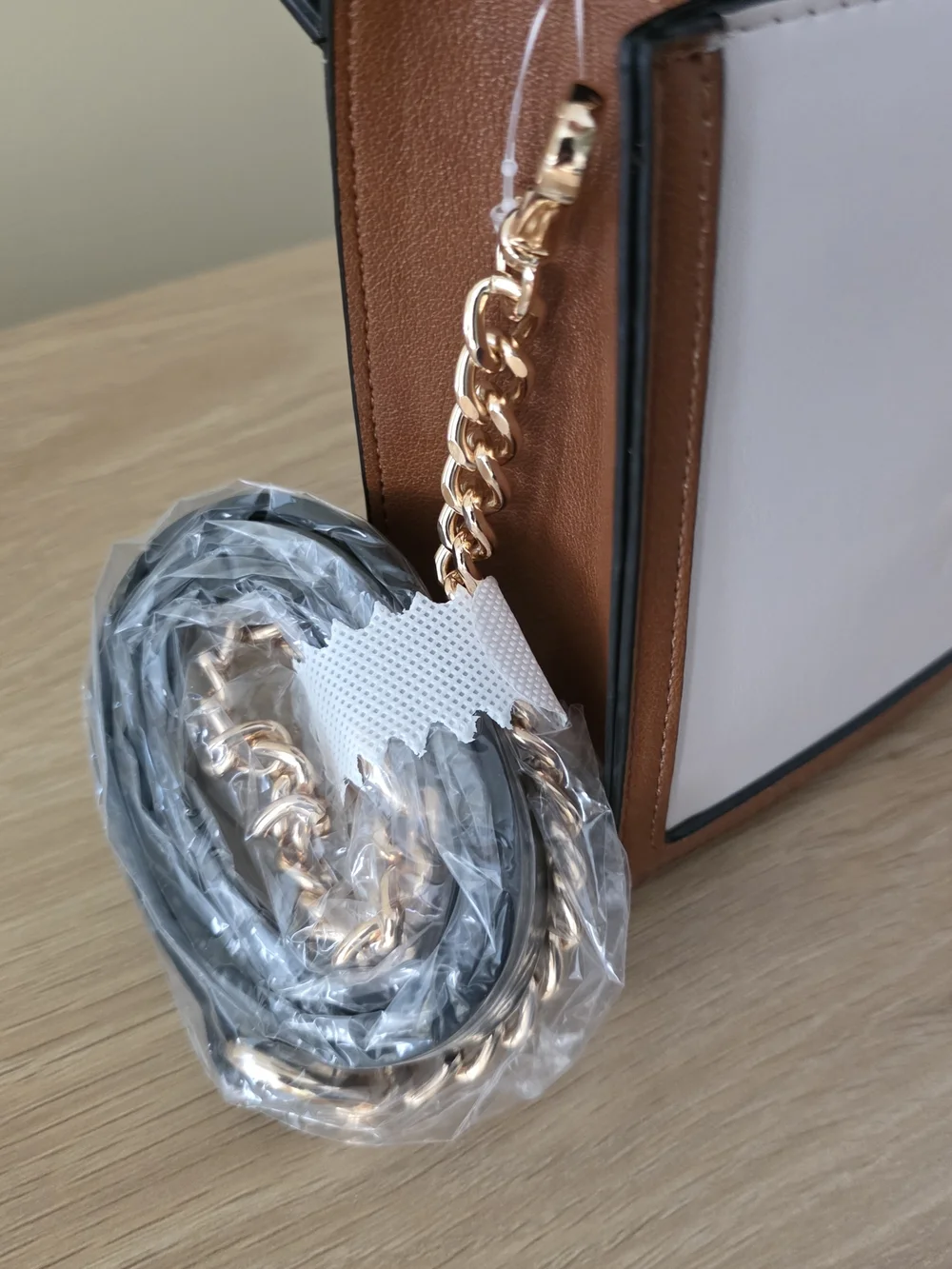 ALDO Two-Tone Top Handle Crossbody W/Pearl Charm & Scarf